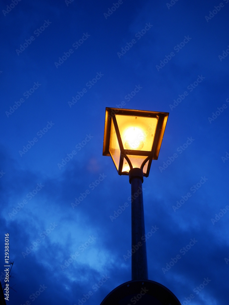 Old street lamp in the evening Old street lamp in the evening