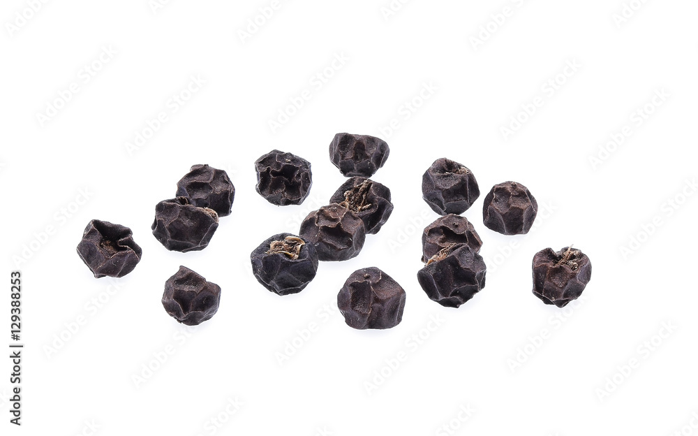 Obraz premium Peppercorns, Black peppercorn isolated on white background