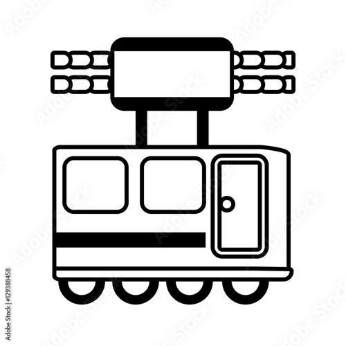 outline railway cabine travel transport vector illustration eps 10