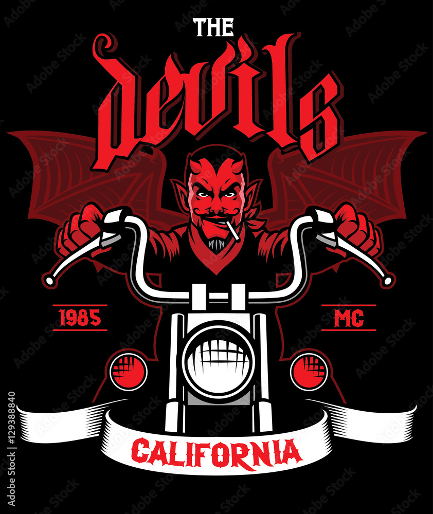 Fototapeta premium devil rides the motorcycle
