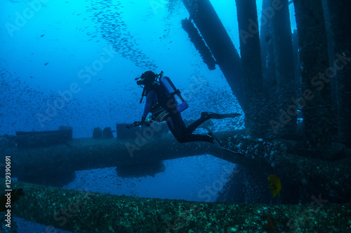 Foto Diver deep in thought