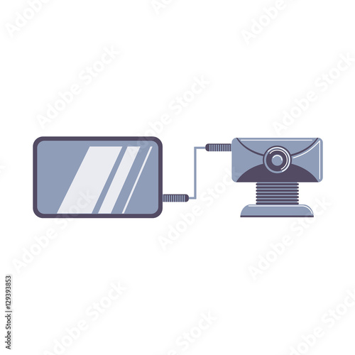Car DVR isolated on white vector illustration