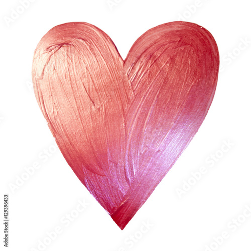Vector Foil Paint Heart on White Background. Love Concept Design Happy Valintinas Day. Easy to use and edit.