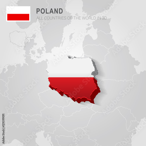 Poland and neighboring countries. Europe administrative map.
