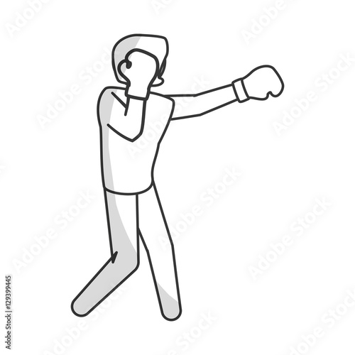 single boxer boxing icon image vector illustration design