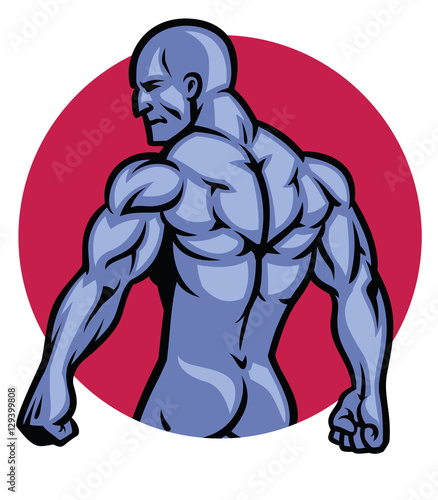 muscle bodybuilder back pose