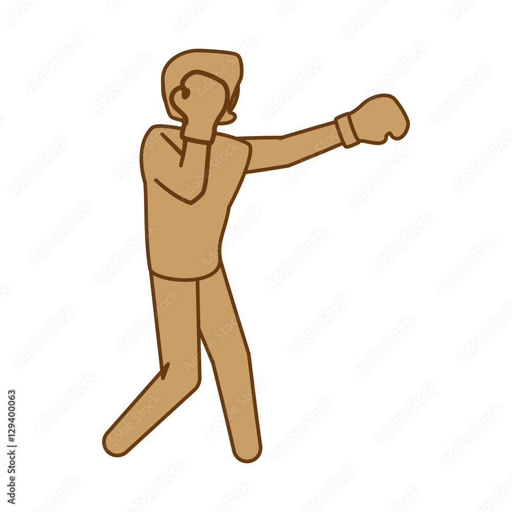 Fototapeta premium single boxer boxing icon image vector illustration design 