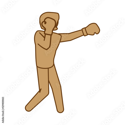 single boxer boxing icon image vector illustration design 