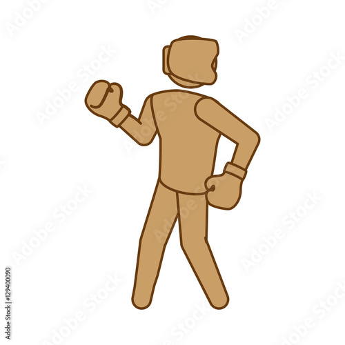 single boxer boxing icon image vector illustration design 