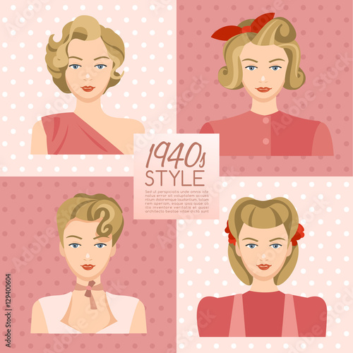 1940s Vintage Hairstyle : Vector Illustration
