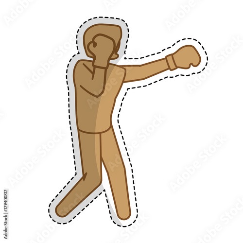single boxer boxing icon image vector illustration design 