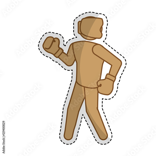 single boxer boxing icon image vector illustration design 