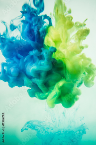 The colorful dye in the water. Abstract background. Concept art 