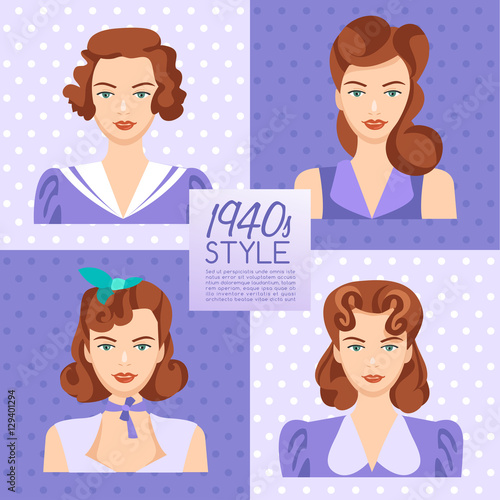 1940s Vintage Hairstyle : Vector Illustration
