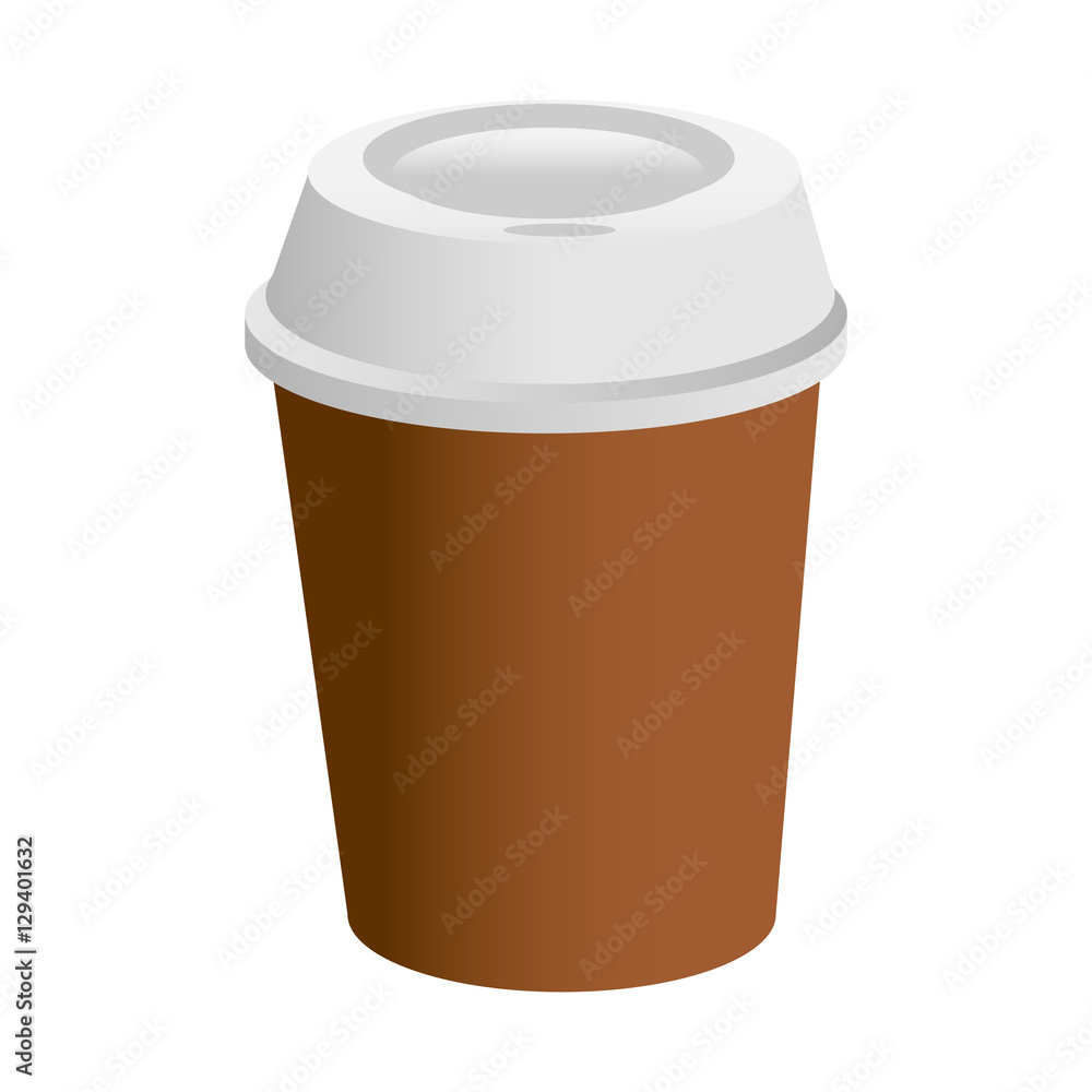 Brown cup of coffee. Isolated on white background. Vector illustration Brown cup of coffee. Isolated on white background. Vector illustration