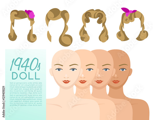 1940s Vintage Hairstyle : Vector Illustration
