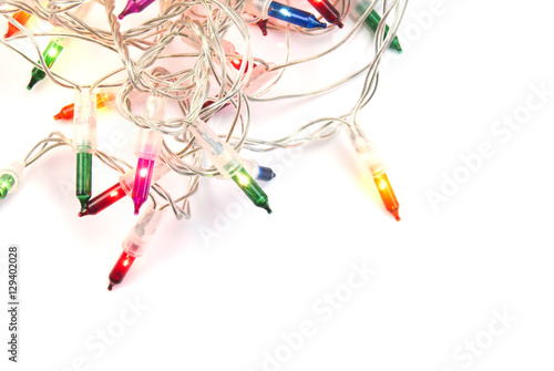 Christmas lights isolated on white background