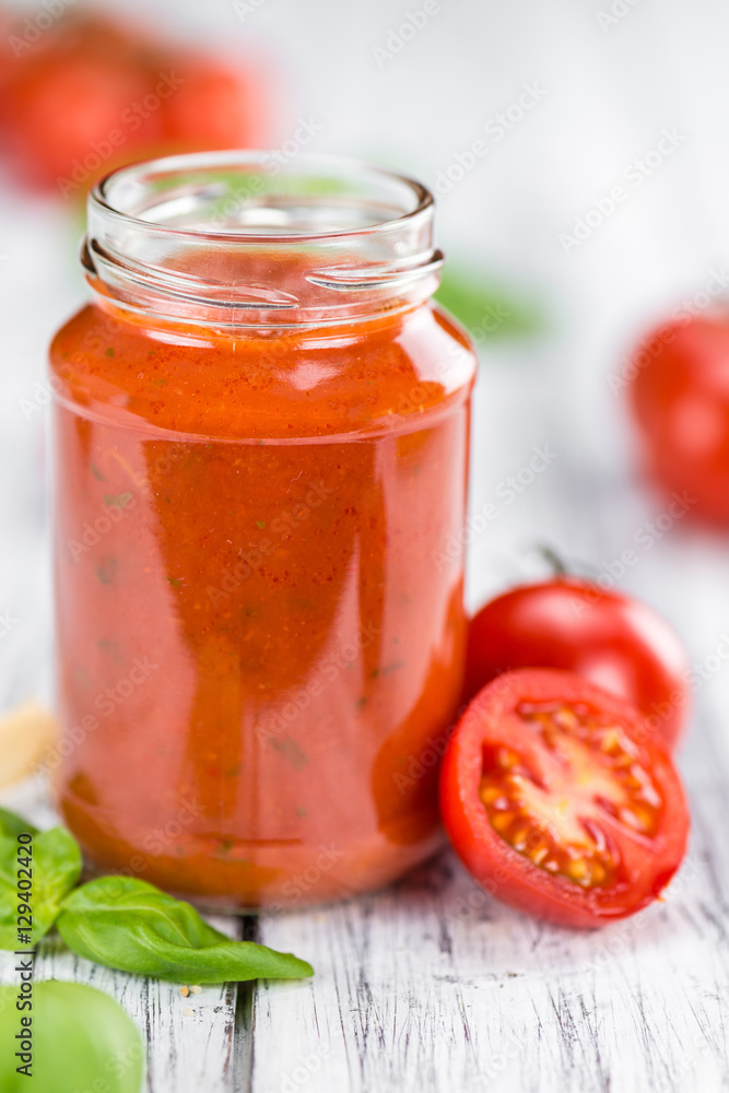 Tomato Sauce (selective focus, close-up shot) Tomato Sauce (selective focus, close-up shot)