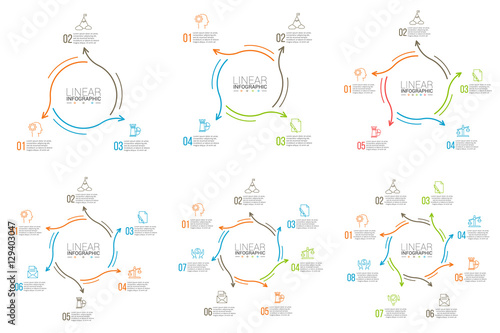 Thin line flat element for infographic.