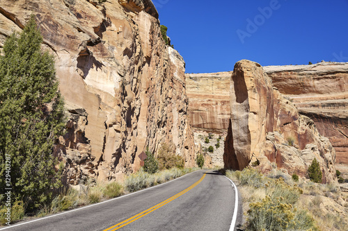 Scenic road, travel adventure concept background, Colorado National Monument, Colorado, USA