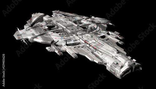 Spaceship Spaceship isolated on a black background 