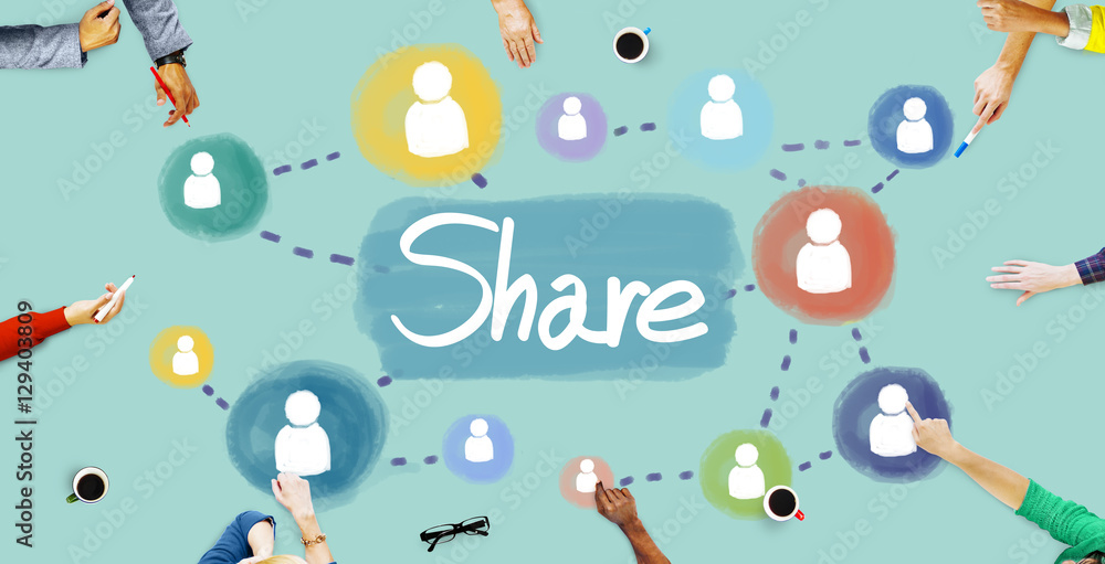 Fototapeta premium Share Sharing Connection Networking Concept