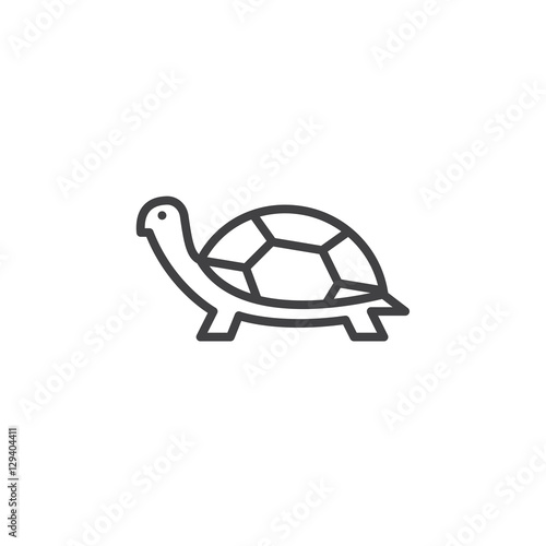 Turtle line icon, outline vector sign, linear pictogram isolated on white. Symbol, logo illustration