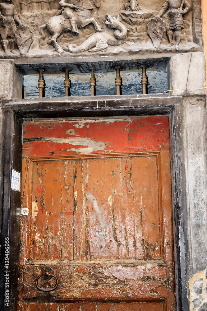 Architecture in the city of Genoa in Liguria Italy