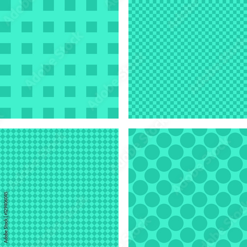 Green abstract geometric shape wallpaper set 