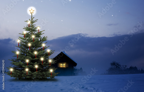 Weihnachtsbaum mit Kerzen