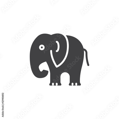 Elephant icon vector  filled flat sign  solid pictogram isolated on white. Symbol  logo illustration