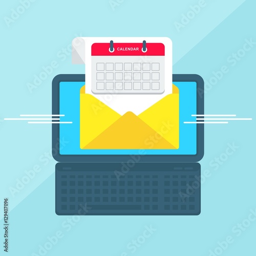 laptop with envelope calendar