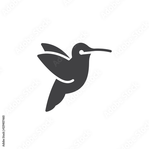 Hummingbird icon vector, filled flat sign, solid pictogram isolated on white. Symbol, logo illustration