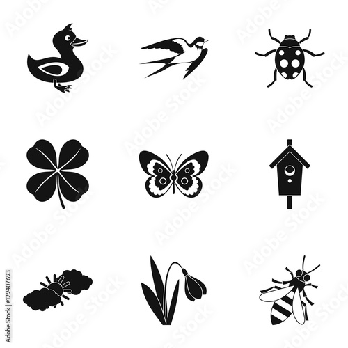 Tending garden icons set. Simple illustration of 9 tending garden vector icons for web