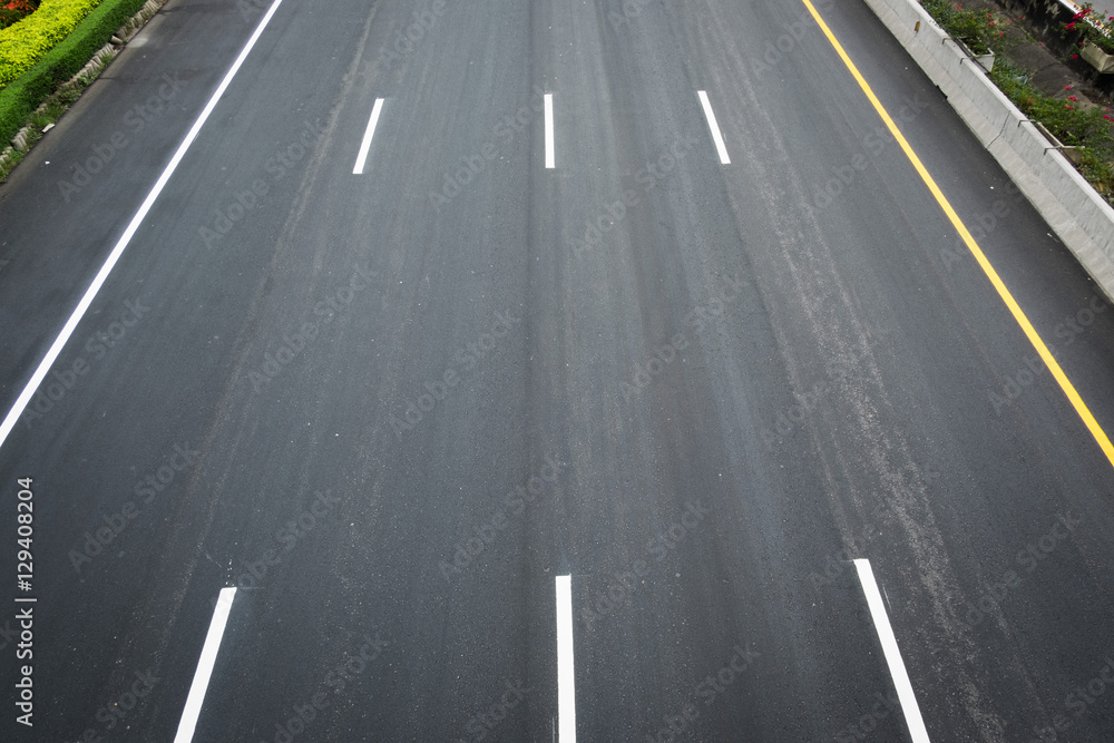 The surface of the road.