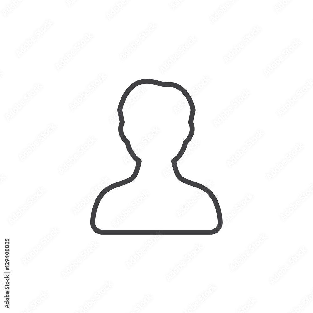 User account male line icon, outline vector sign, linear pictogram isolated on white. Symbol, logo illustration User account male line icon, outline vector sign, linear pictogram isolated on white. Symbol, logo illustration