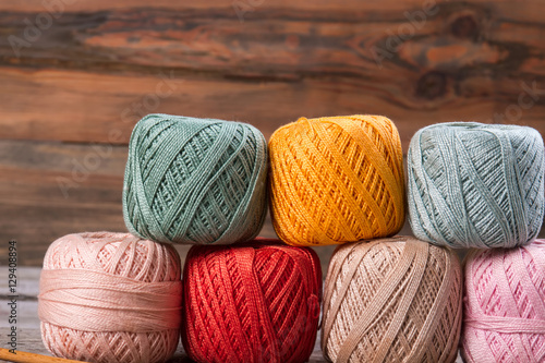 Close-up of yarn for knitting and embroidery.