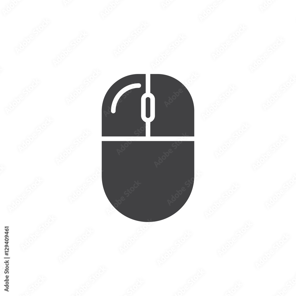 Computer mouse left click icon vector, filled flat sign, solid pictogram isolated on white. Symbol, logo illustration Computer mouse left click icon vector, filled flat sign, solid pictogram isolated on white. Symbol, logo illustration