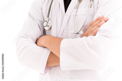 healthcare and medical concept - young male doctor with stethosc