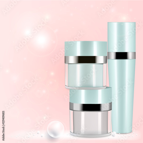 Collagen Serum Natural and Background Vector Skin Care Cosmetic.