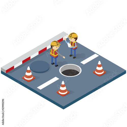 Worker and Under Construction sign