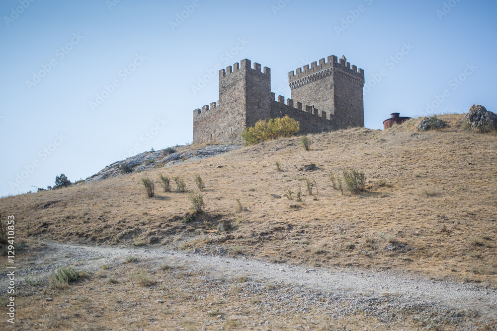 Tower of Genoa fortress in Sudak Crimea