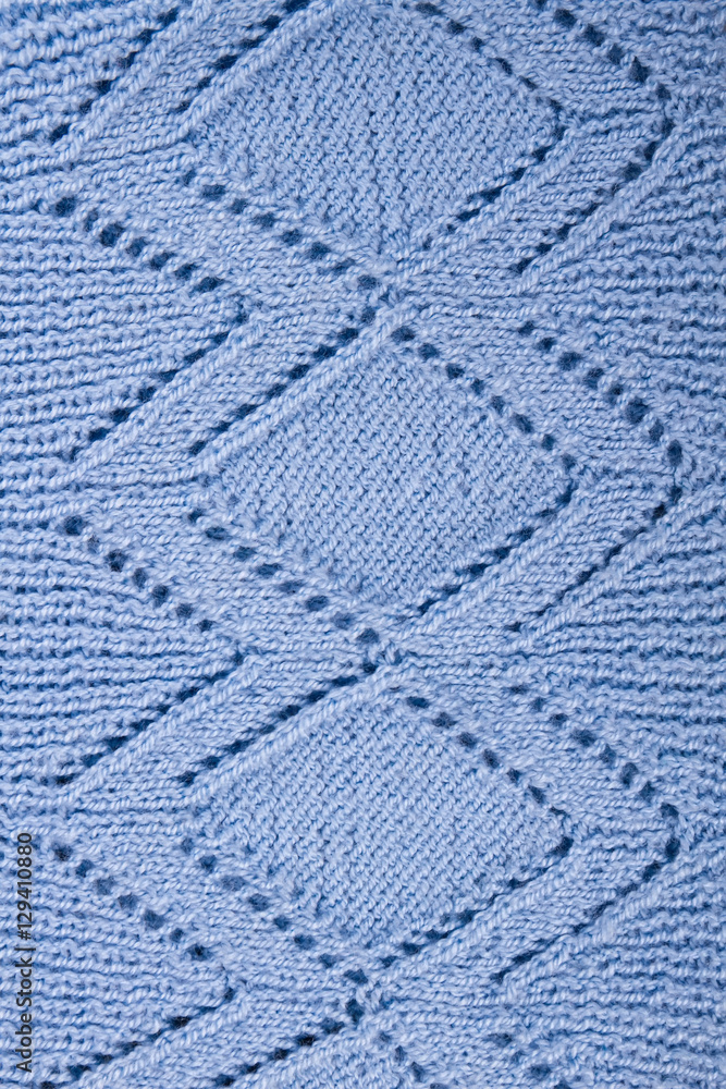 Delicate blue knitting.