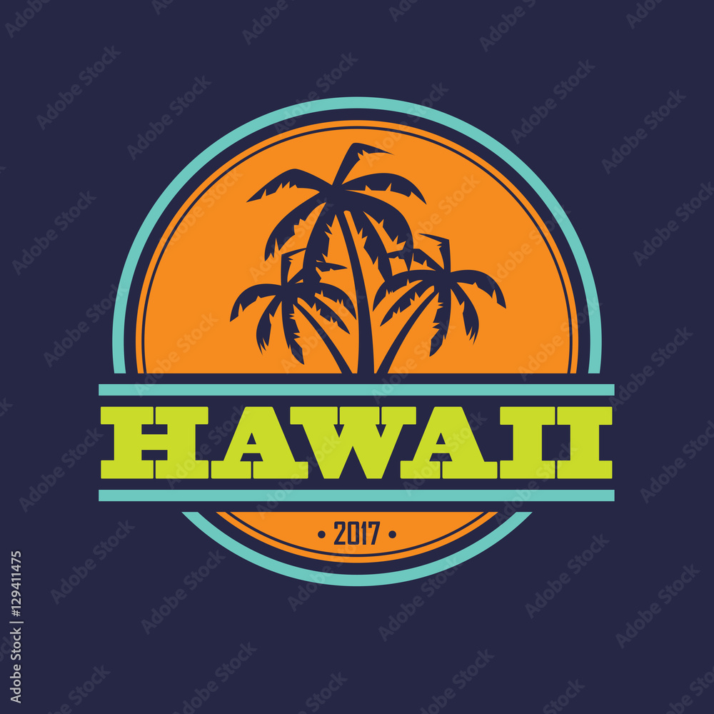 Naklejka premium Hawaii 2017 label