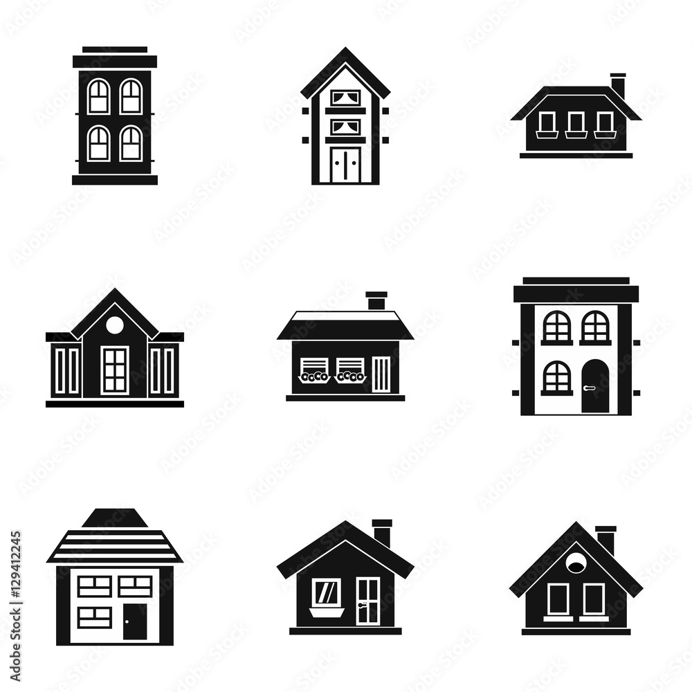 Residence icons set. Simple illustration of 9 residence vector icons for web