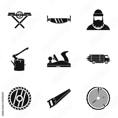 Sawing icons set. Simple illustration of 9 sawing vector icons for web