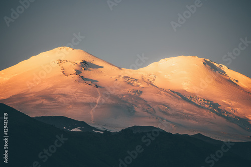 Elbrus Mountain at sunrise Landscape Travel scenic view