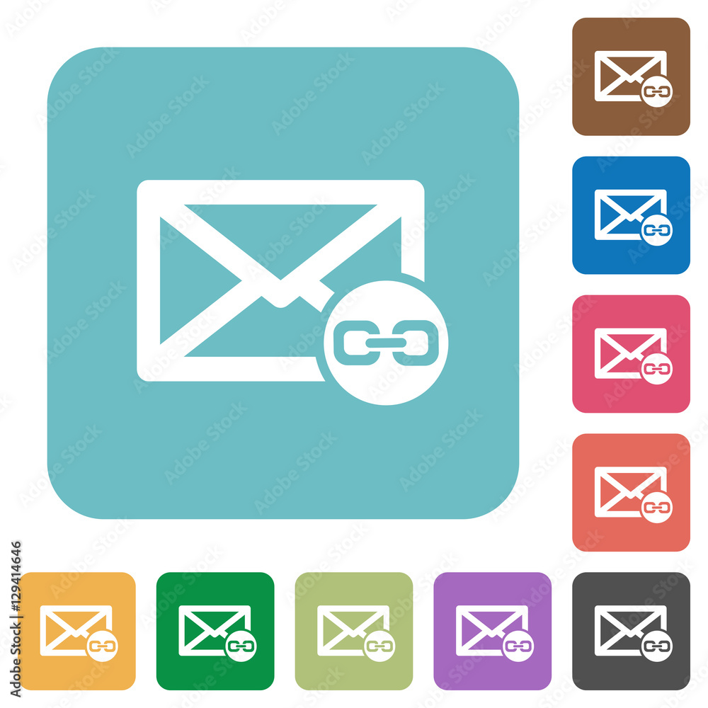 Mail attachment square flat icons Mail attachment square flat icons