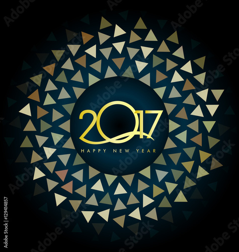 2017 Happy New Year greeting card