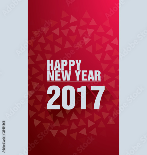 2017 Happy New Year greeting card